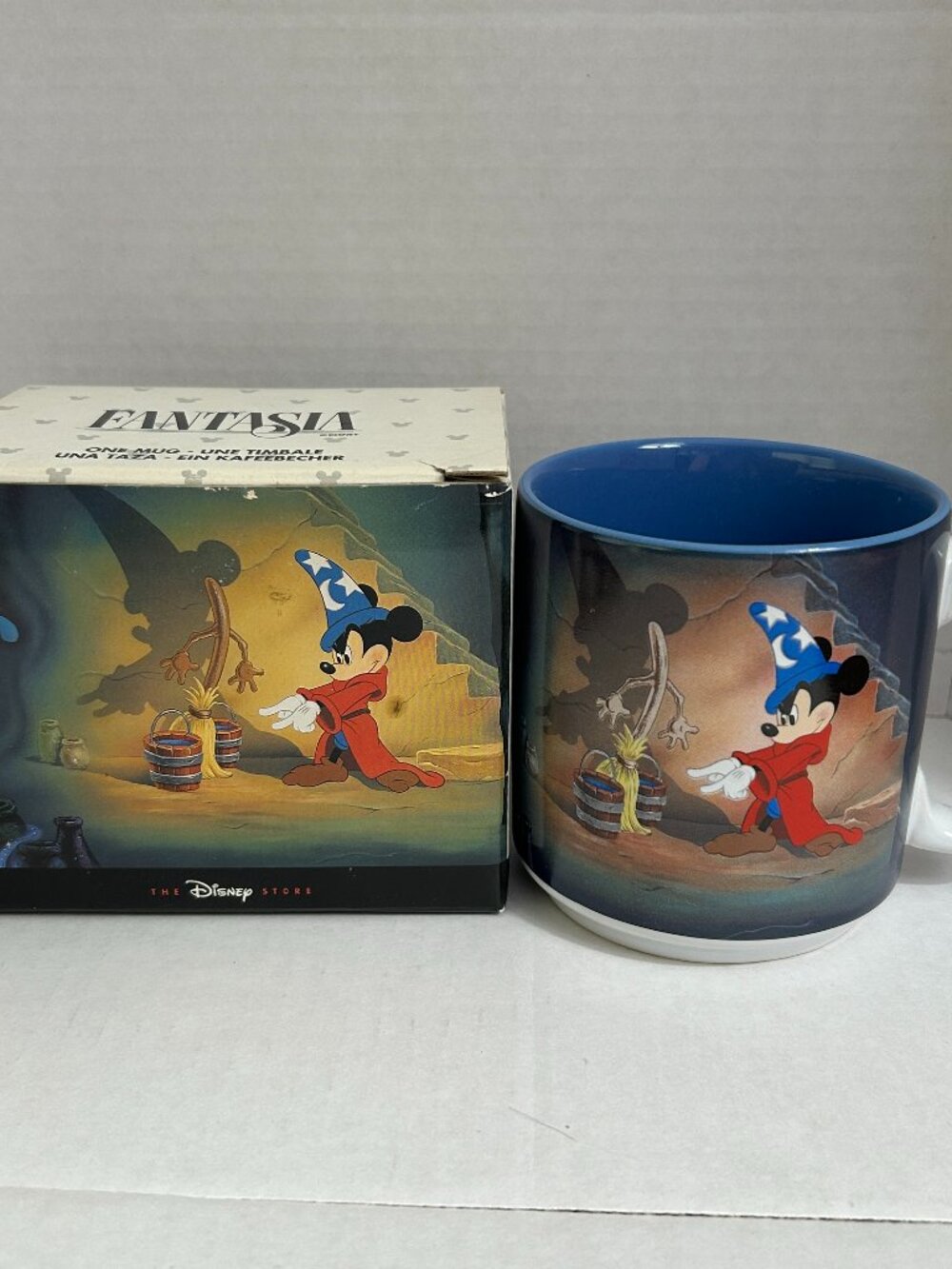 Vintage 1990s Disney Store Fantasia Sorcerer Mickey Mug w/ Original Box